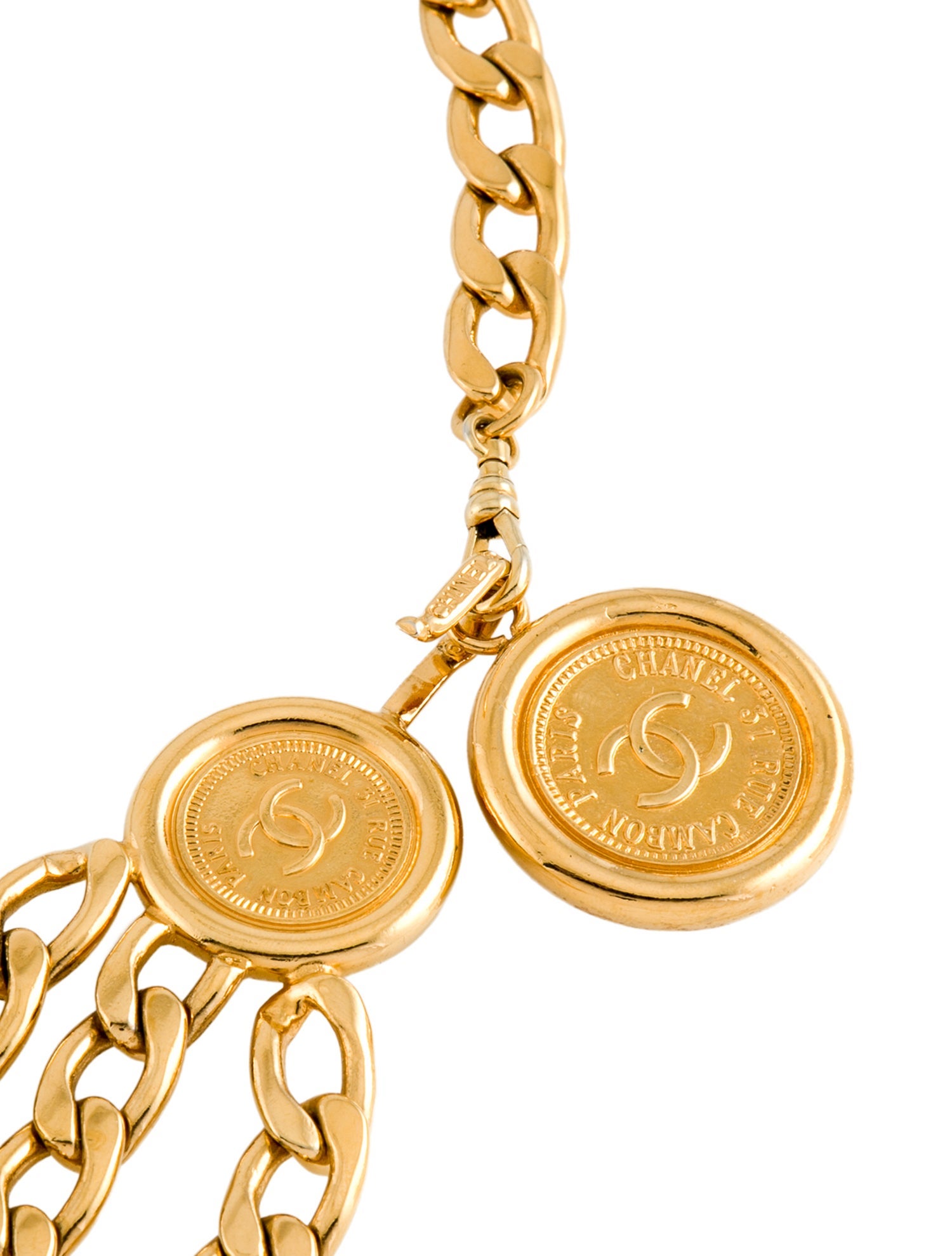 Chanel Interlocking CC Logo Skinny Chain-Link Belt